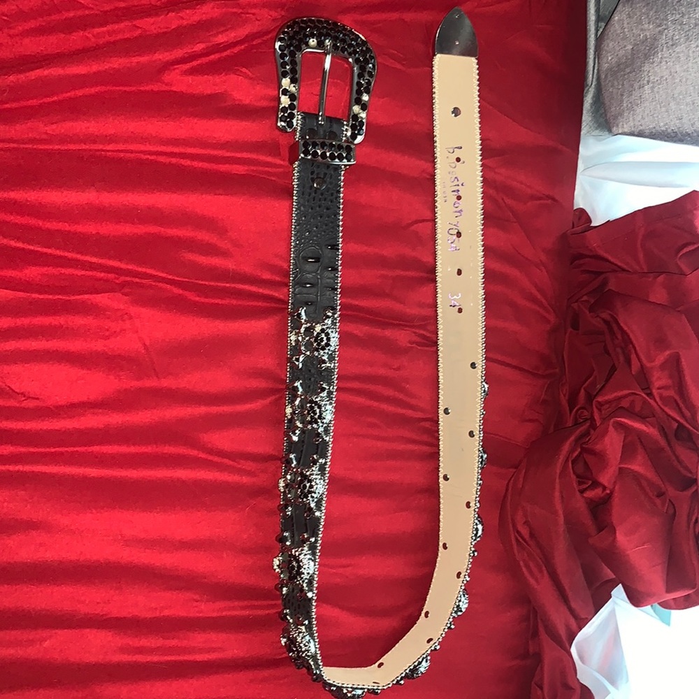 b.b simon black skull fully loaded crystal belt for sale in great condition